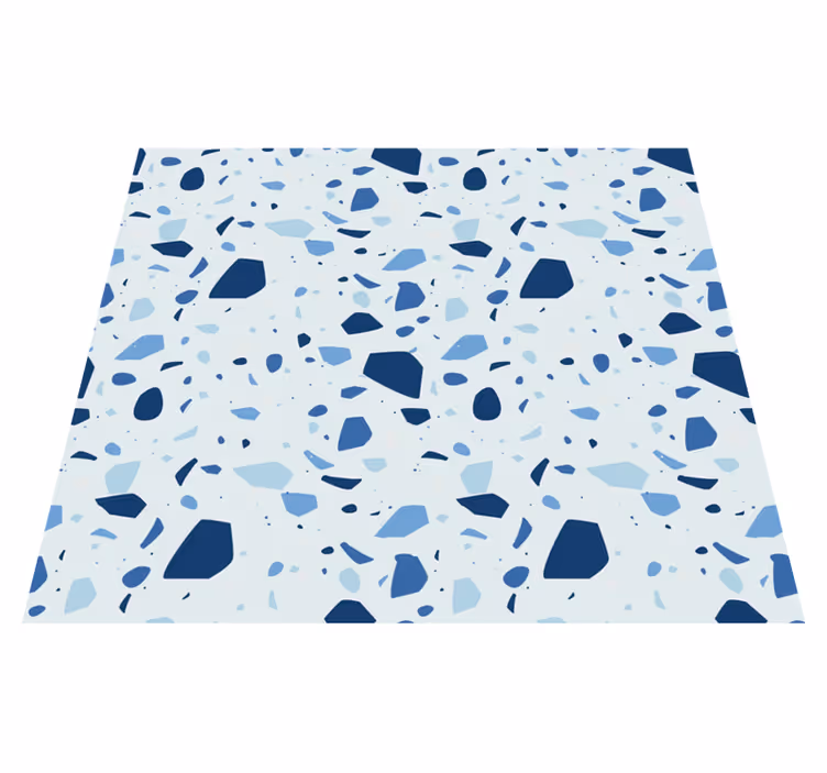 Vinyl tapijt badkamer blue terrazo - TenStickers