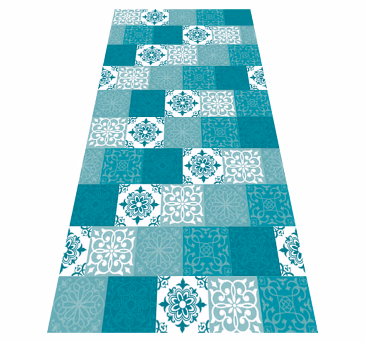 Vinyl tapijt badkamer turquoise tegel - TenStickers