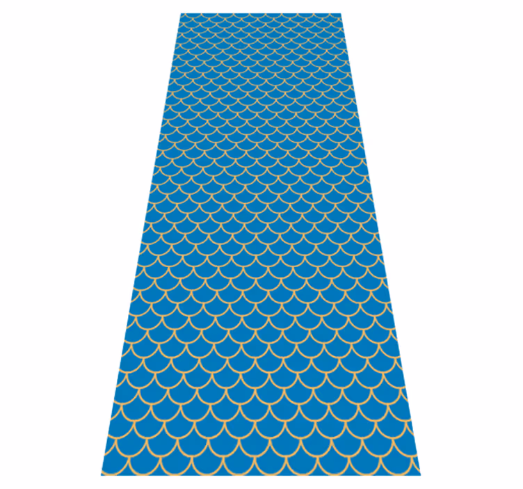 Vinyl tapijt badkamer blauw visschubbenpatroon - TenStickers