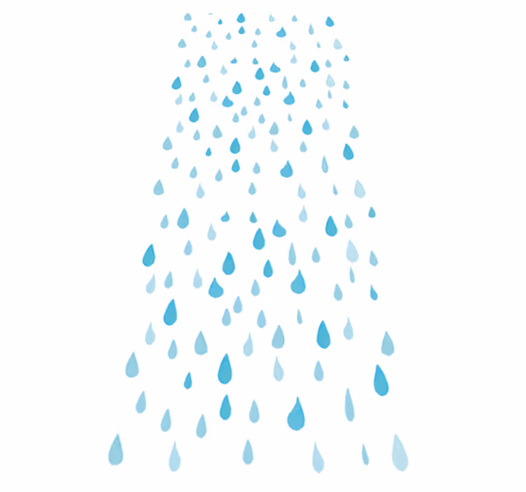 Vinyl tapijt badkamer blauwe aquarel waterdruppels - TenStickers