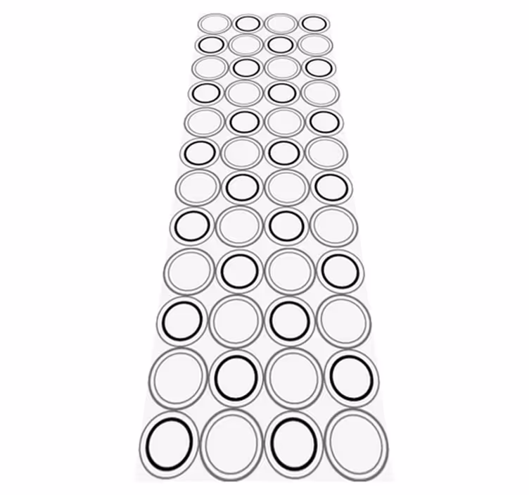 Vinyl tapijt badkamer zwart en grijs cirkels patroon - TenStickers