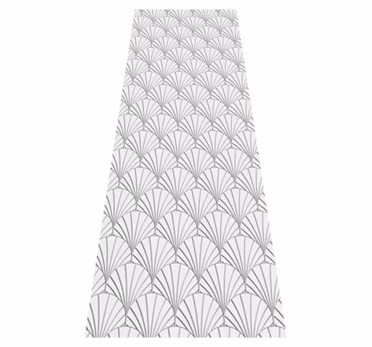 Vinyl tapijt badkamer art deco witte schelpenpatroon - TenStickers