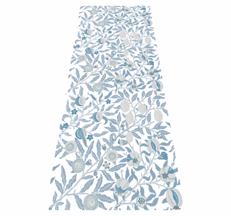 Vinyl tapijt badkamer blauwe bloemen victoriaans stijl - TenStickers