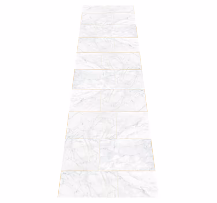 Vinyl tapijt badkamer grijstinten goud marmer - TenStickers