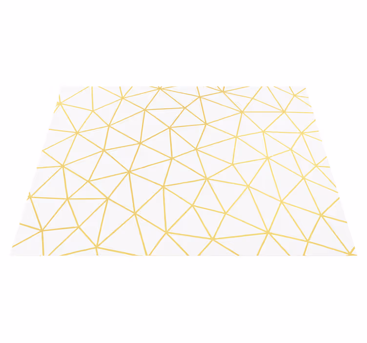Vinyl tapijt geometrisch gouden prisma mozaïek - TenStickers