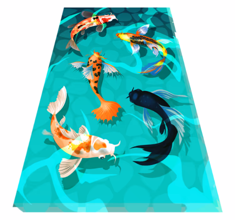 Vinyl tapijt badkamer koi douche - TenStickers