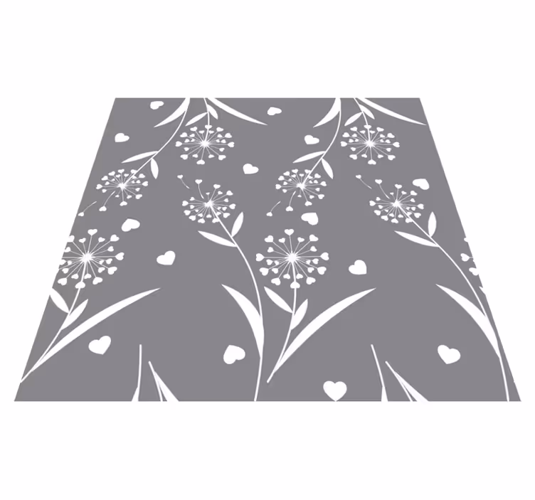 Vinyl tapijt badkamer witte paardenbloemen - TenStickers