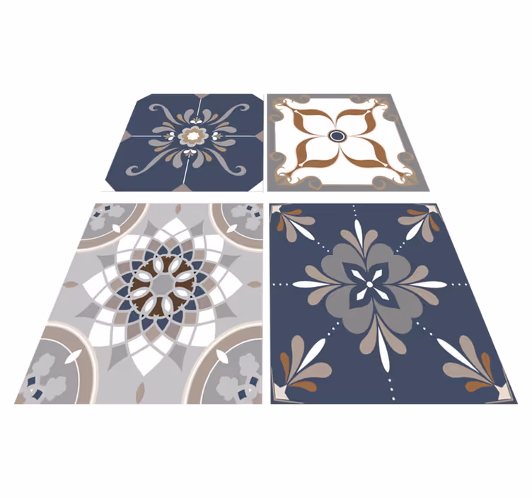 Vinyl tapijt badkamer klassieke bloemen - TenStickers