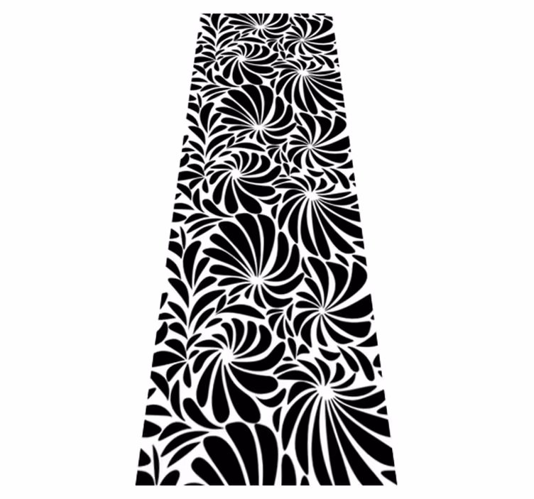 Vinyl tapijt badkamer witte bladeren - TenStickers