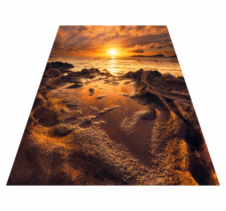Vinyl tapijt badkamer bewolkt zonsondergang landschap - TenStickers