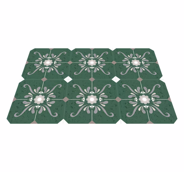 Vinyl tapijt badkamer oude stijl tegels - TenStickers