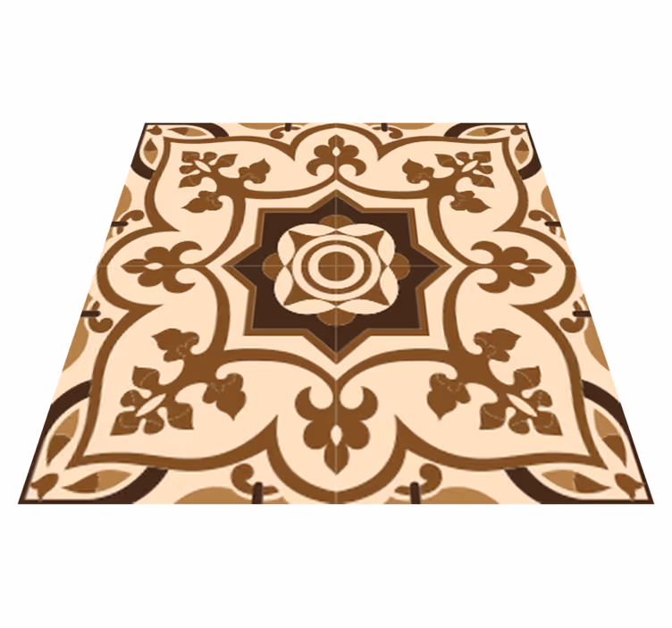 Vinyl tapijt badkamer bruin spaanse stijl tegels patroon - TenStickers