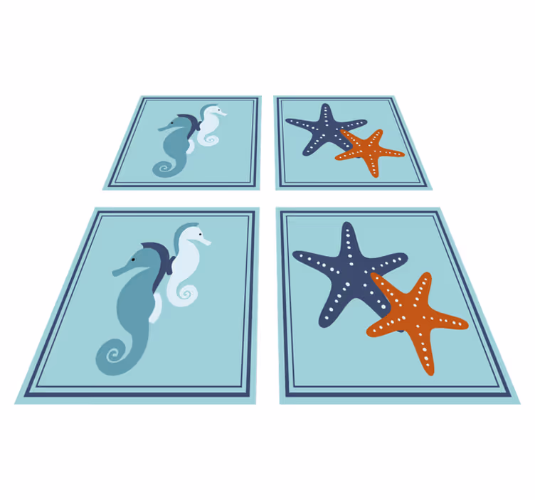 Vinyl tapijt badkamer marine stijl tegel - TenStickers