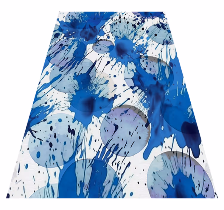 Vinyl tapijt badkamer in blauwe inktcirkels - TenStickers