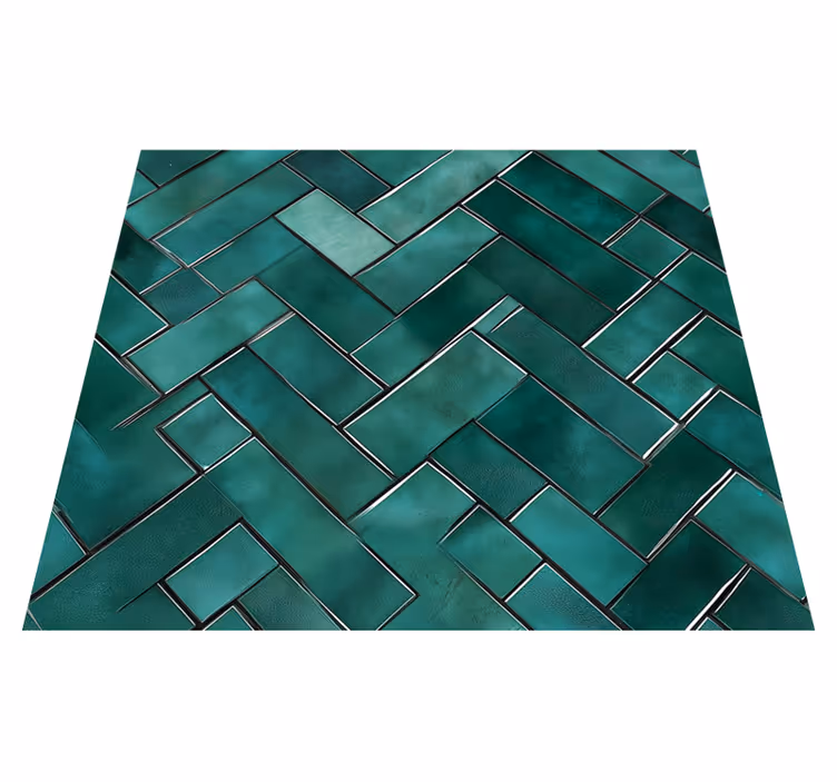 Vinyl tapijt badkamer visgraat groen - TenStickers