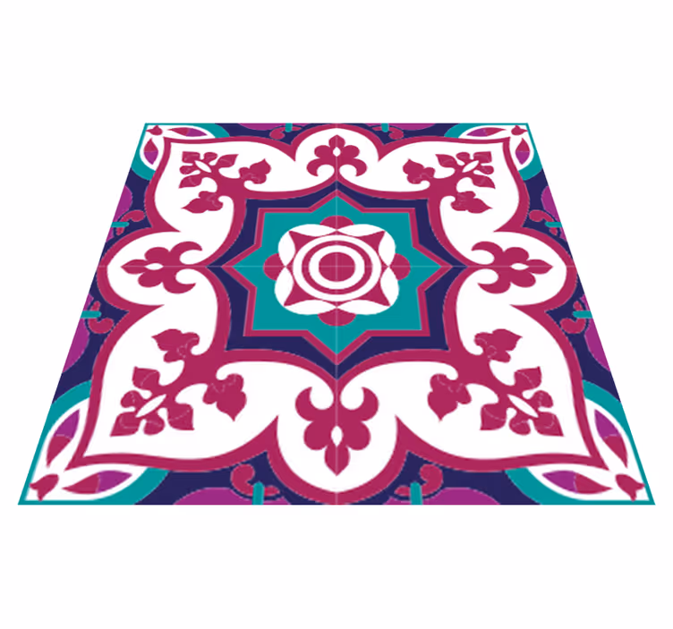 Vinyl tapijt badkamer roze marokkaanse tegelpatroon - TenStickers