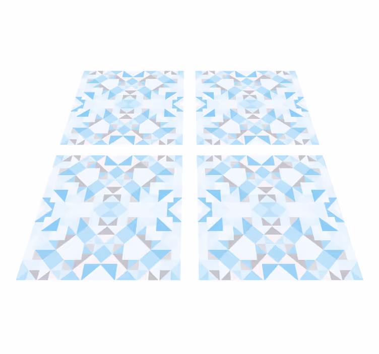 Vinyl tapijt badkamer vintage blauw grijs tegels sticker - TenStickers