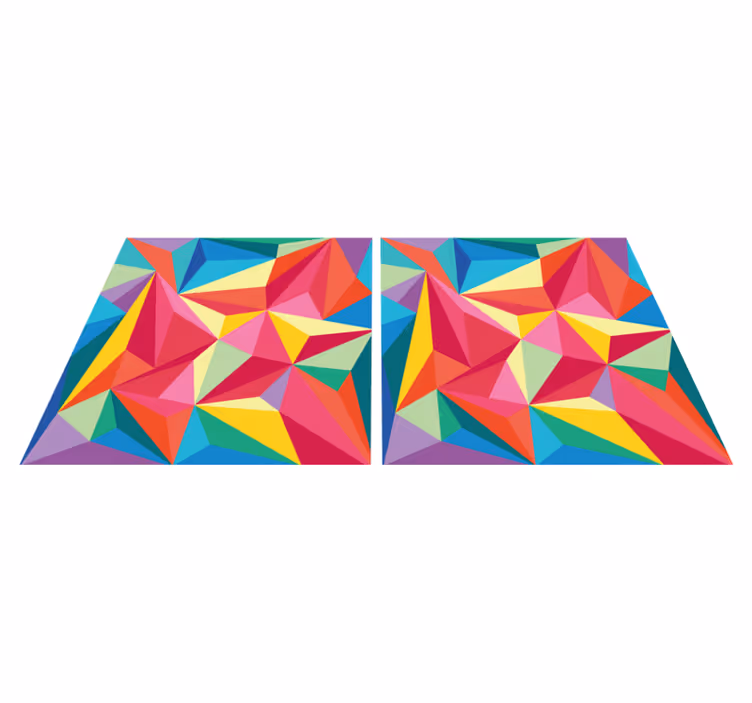 Vinyl tapijt badkamer kleurrijk geometrisch patroon - TenStickers