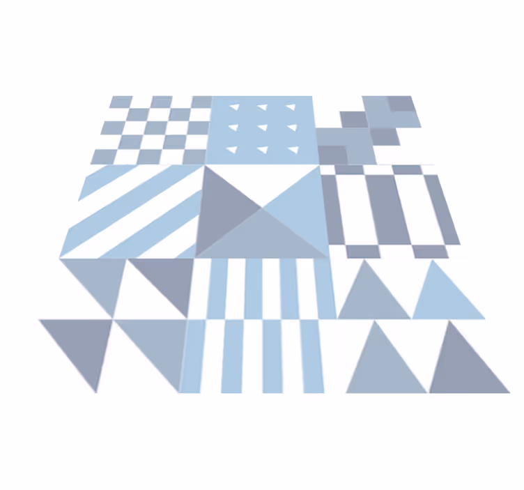 Vinyl tapijt badkamer geometrisch blauw patroon - TenStickers