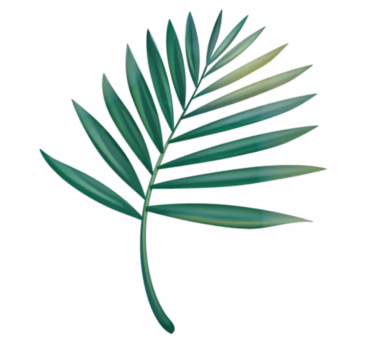 Vinyl tapijt badkamer leaf palm - TenStickers