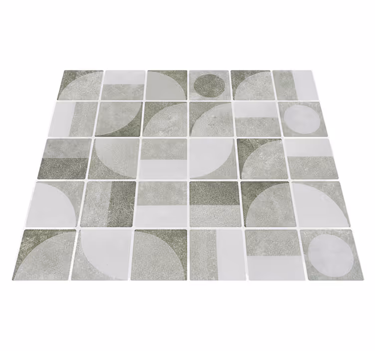 Vinyl tapijt badkamer abstracte grijstinten vormen - TenStickers