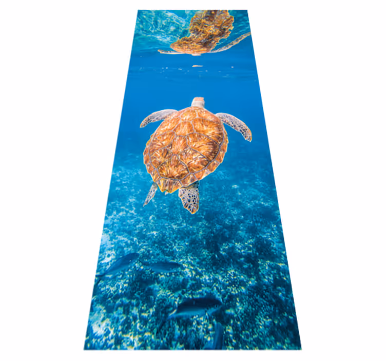 Vinyl tapijt badkamer mooie schildpad onderwater - TenStickers