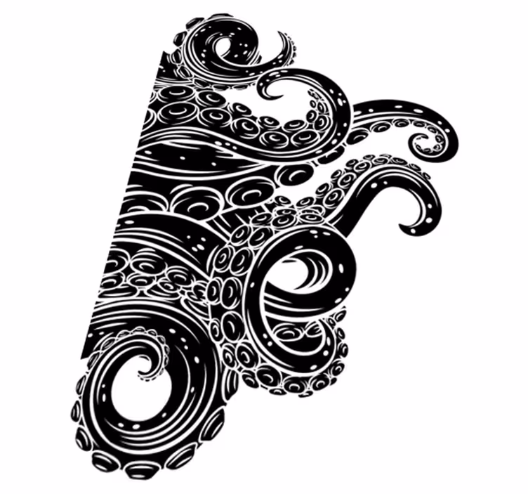 Vinyl tapijt badkamer met octopus tentakels douchegordijn - TenStickers