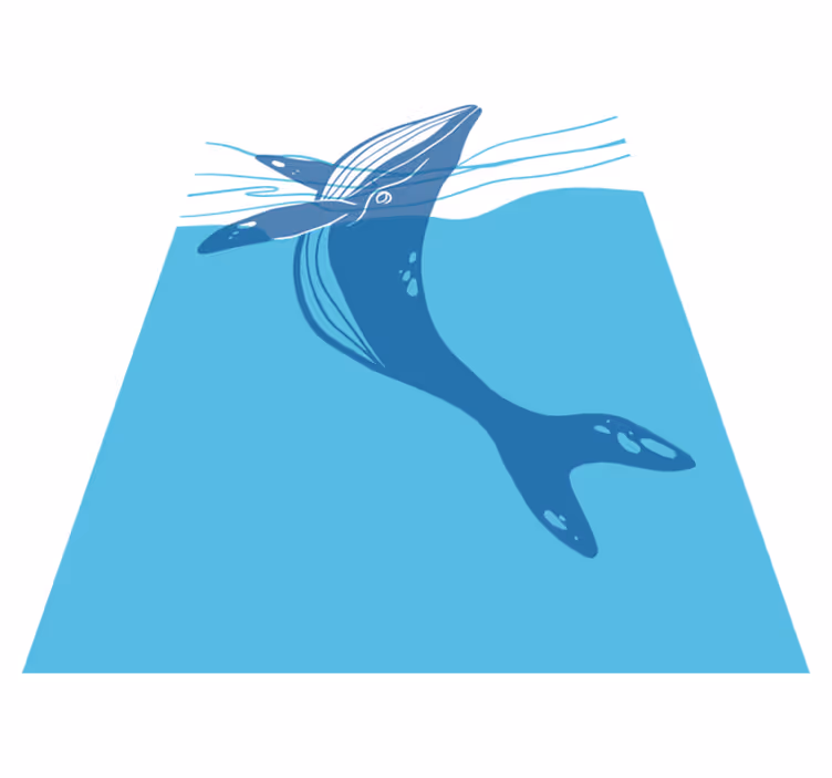 Vinyl tapijt badkamer walvis douche scherm stickers - TenStickers