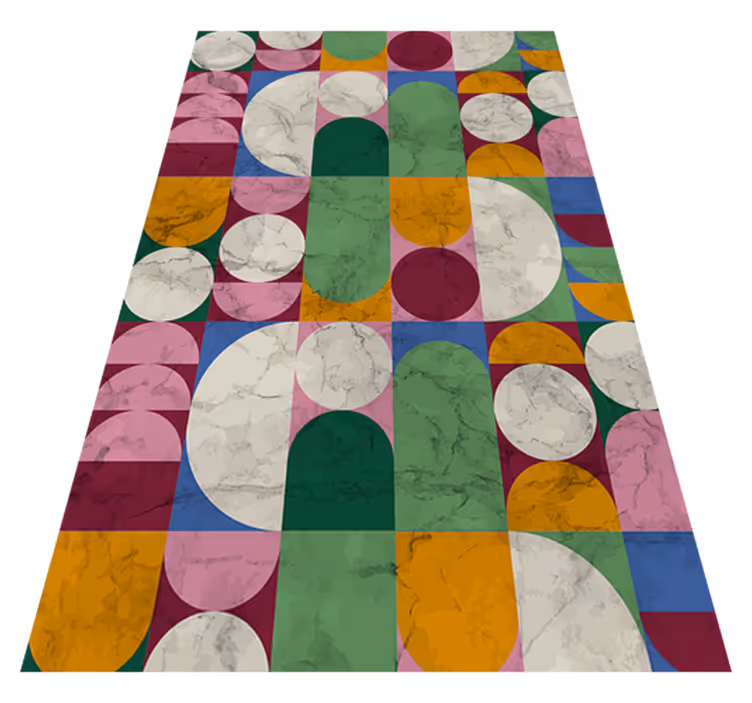 Vinyl tapijt badkamer geometrische textuurvormen - TenStickers