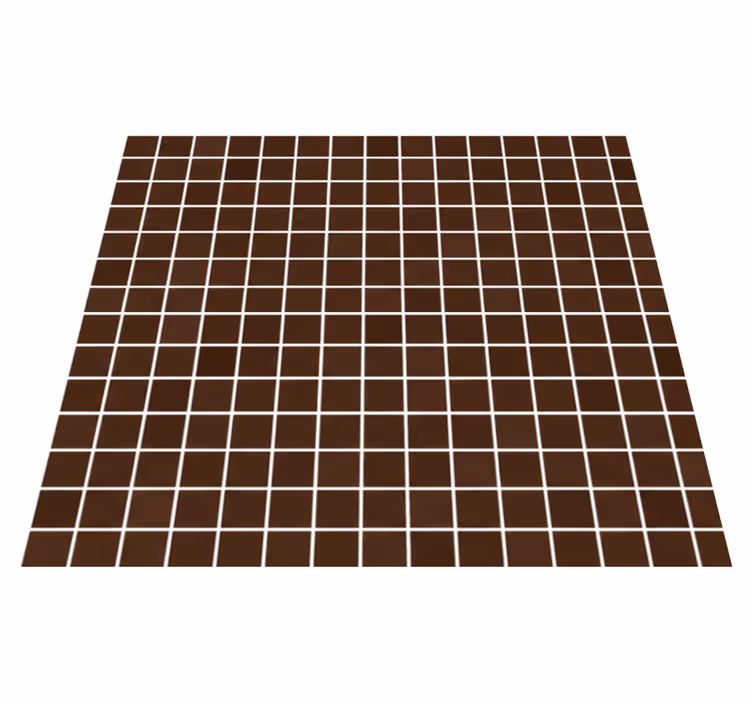Vinyl tapijt badkamer mini chocoladebruine mozaïeken - TenStickers