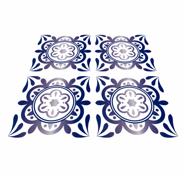 Vinyl tapijt keuken spaanse tegel antiek blauw - TenStickers