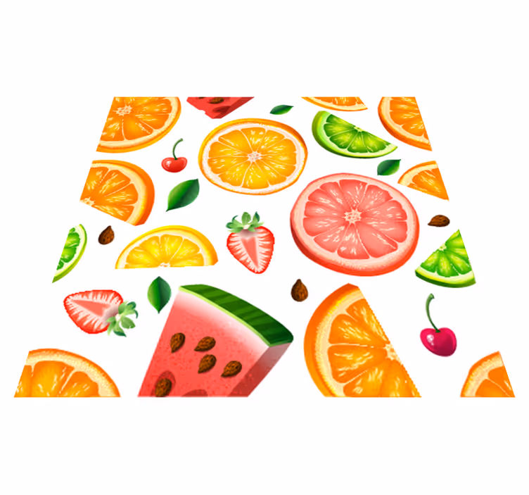 Vinyl tapijt keuken fruitslinger design - TenStickers