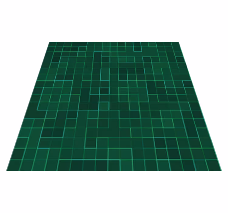 Vinyl tapijt keuken abstract helder groen mozaïek - TenStickers