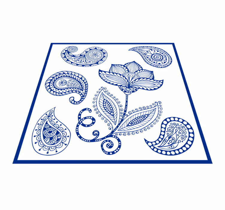 Vinyl tapijt keuken paisley en bloemen - TenStickers