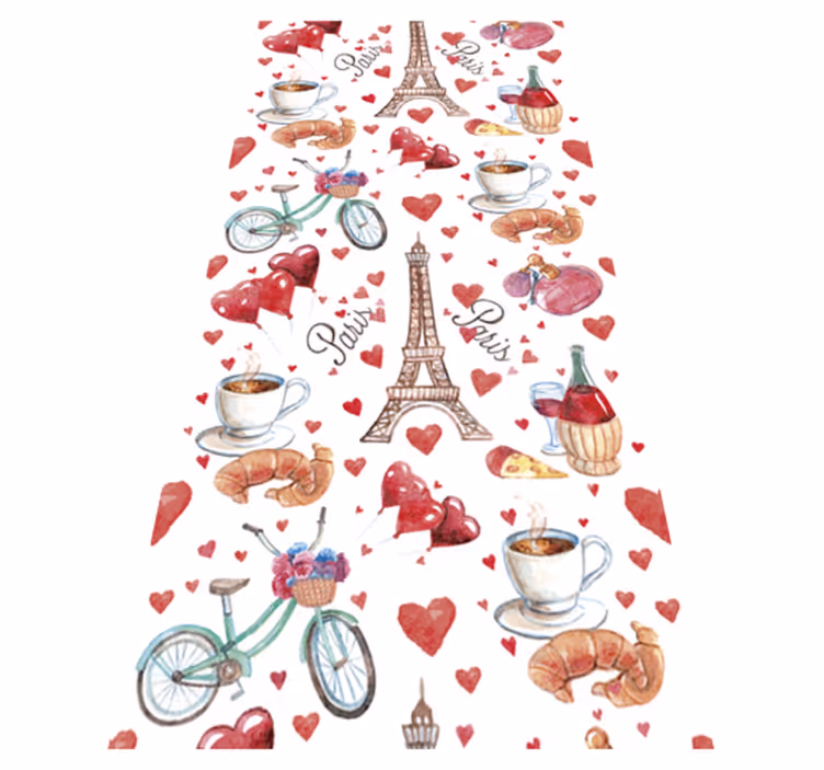 Vinyl tapijt keuken love parijs - TenStickers