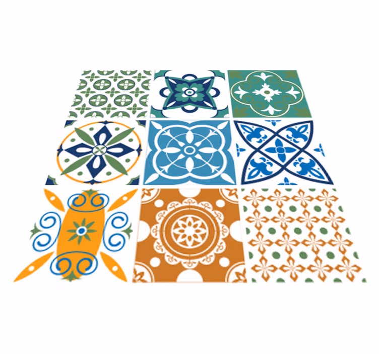 Vinyl tapijt keuken porselein tegels mix - TenStickers