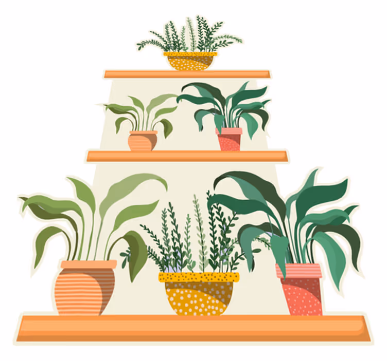 Vinyl tapijt keuken watercolo planten set rek - TenStickers