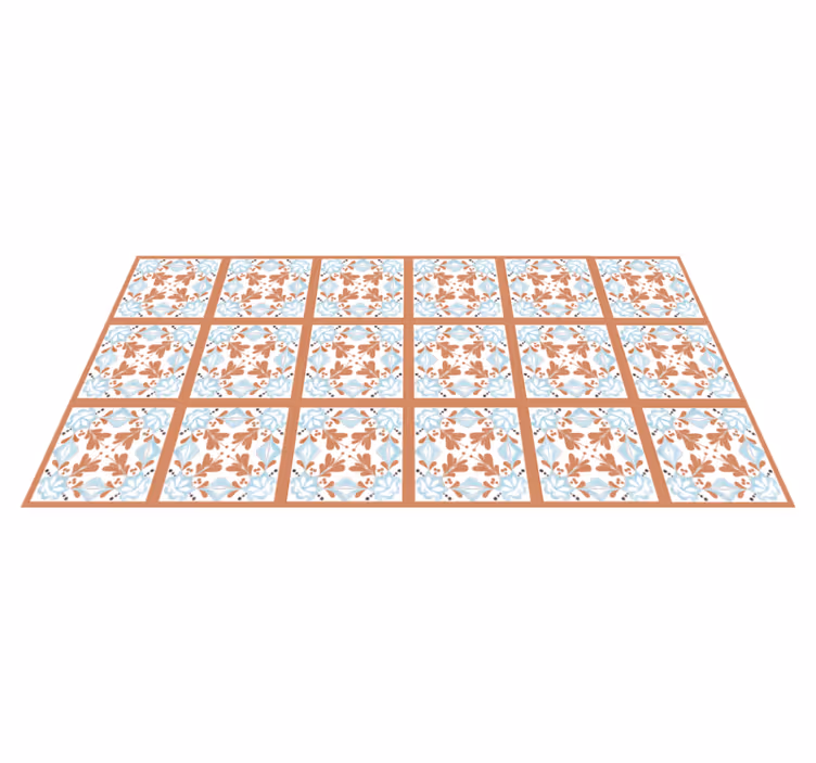 Vinyl tapijt keuken bloemige mediterraanse tegels - TenStickers