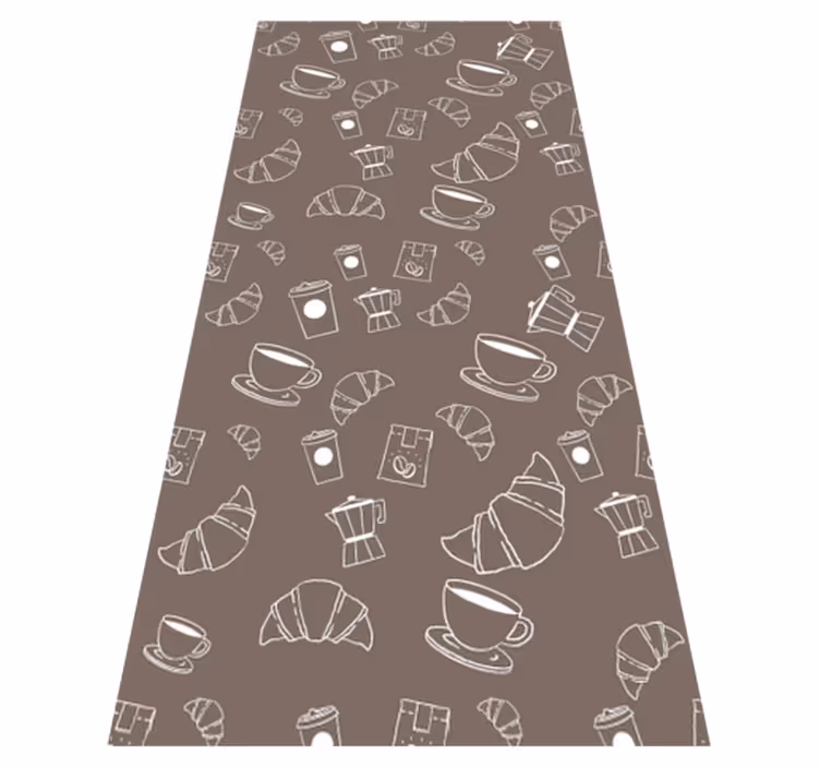 Vinyl tapijt keuken croissant café patron - TenStickers