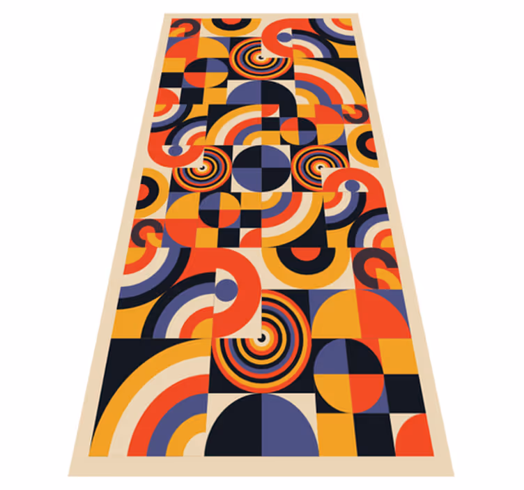 Vinyl tapijt keuken kleurrijke bauhaus cirkels - TenStickers