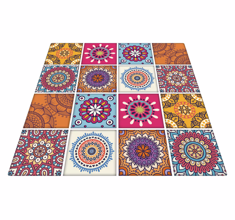 Vinyl tapijt keuken mandala ke tiles - TenStickers