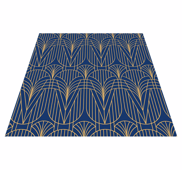 Vinyl tapijt keuken art deco patroon met gouden details - TenStickers