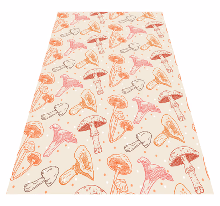 Vinyl tapijt keuken set van aquarel paddenstoelen - TenStickers