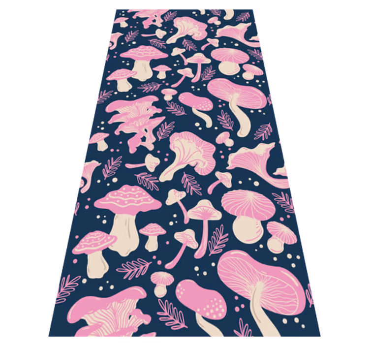 Vinyl tapijt keuken roze paddenstoel patroon - TenStickers