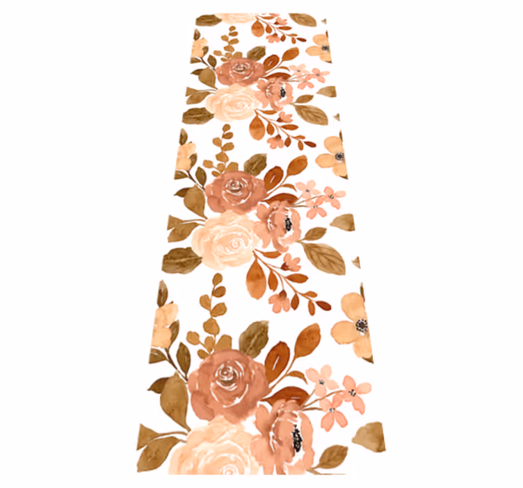 Vinyl tapijt slaapkamer elegante roze pastel bloemen - TenStickers