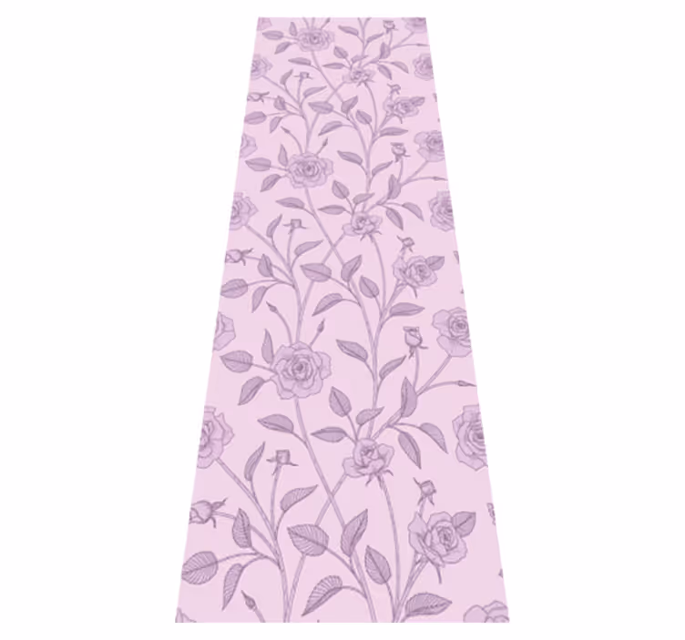 Vinyl tapijt slaapkamer paarse olieverf vintage rozen - TenStickers
