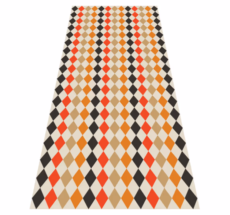 Vinyl tapijt slaapkamer retro 80 patroon met diamantjes - TenStickers