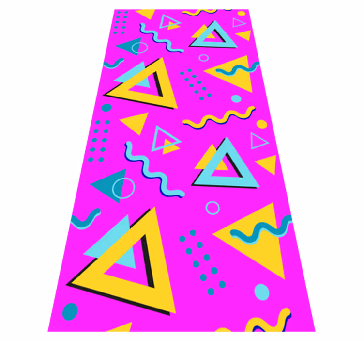 Vinyl tapijt slaapkamer memphis retro 80 geometrische vormen - TenStickers