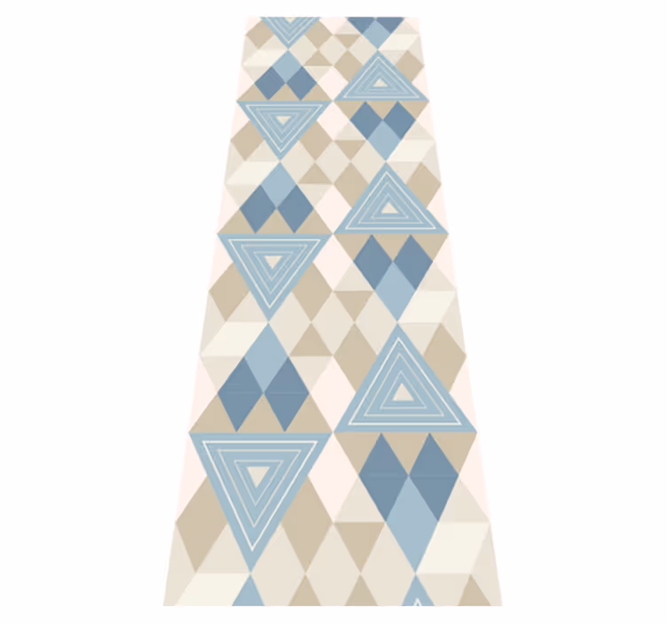 Vinyl tapijt slaapkamer geometrisch blauw patroon nordic - TenStickers
