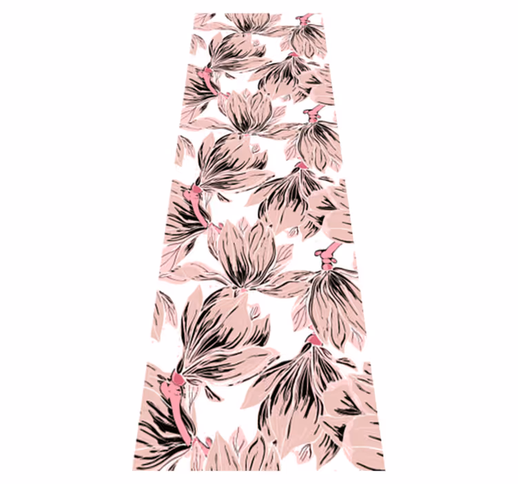Vinyl tapijt slaapkamer close-up van witte en roze magnolia - TenStickers